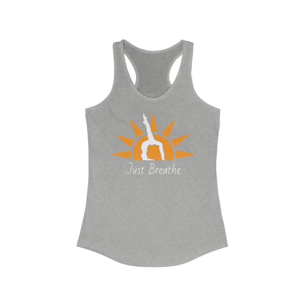 Just Breathe...Women’s Ideal Racerback Tank - Heather Grey / XS - Tank Top