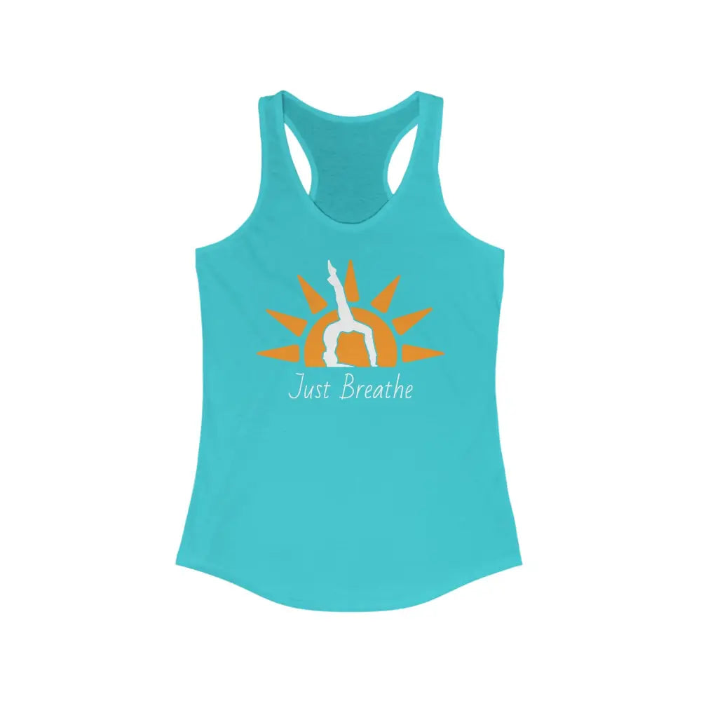 Just Breathe...Women’s Ideal Racerback Tank - Solid Tahiti Blue / XS - Tank Top