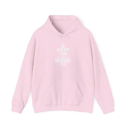 Keep Calm and Meditate On Hoodie; Meditation Sweatshirt for Mindfulness & Relaxation - S / Light Pink - Hoodie