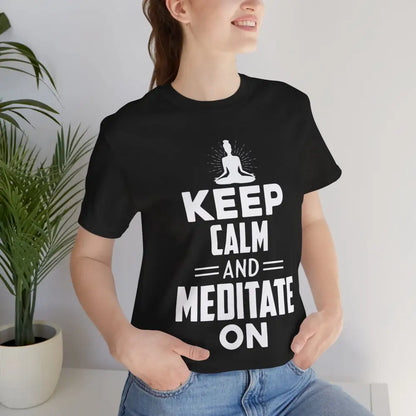Keep Calm and Meditate On T-Shirt — Mindfulness Meditation Tee - Black Heather / S - T-Shirt