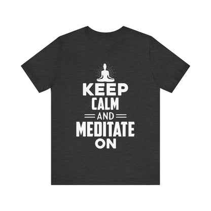 Keep Calm and Meditate On Unisex Jersey Short Sleeve Yoga Tee - Dark Grey Heather / S - T-Shirt