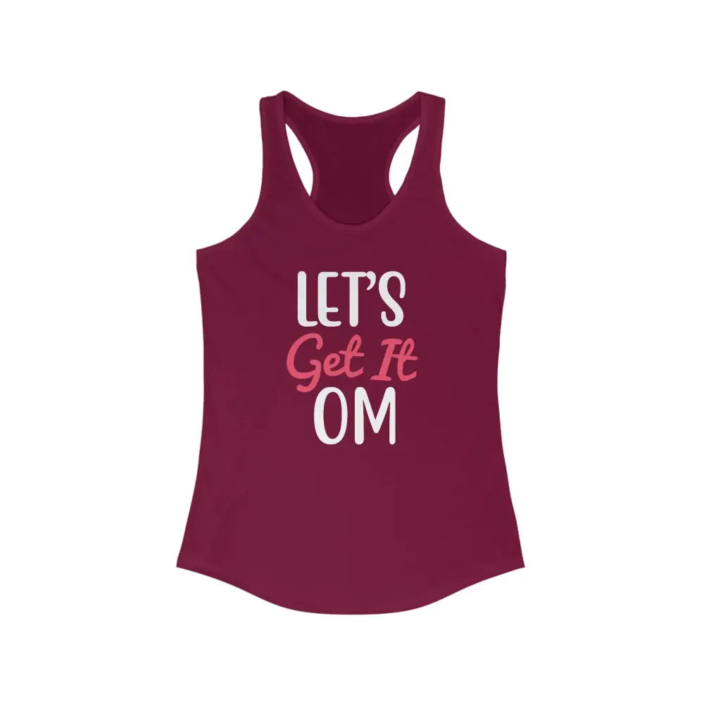 Lets Get it OM Women’s Ideal Racerback Tank - Solid Cardinal Red / XS - Tank Top