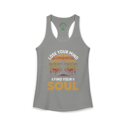 Lose Your Mind Find Your Soul Racerback Tank - XS / Heather Grey - Tank Top