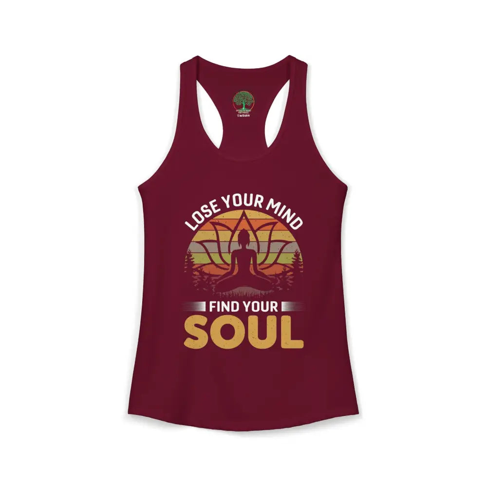 Lose Your Mind Find Your Soul Racerback Tank - XS / Solid Cardinal Red - Tank Top
