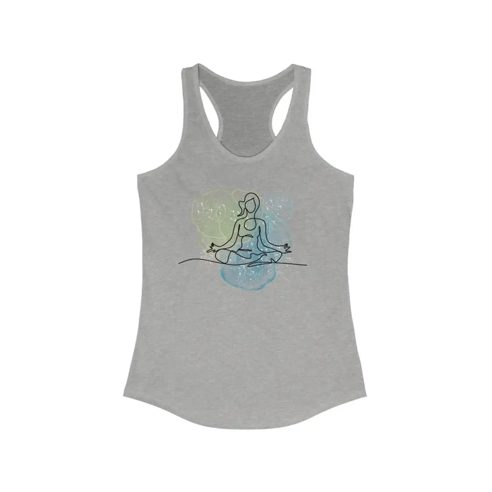 Lotus Pose Women’s Ideal Racerback Tank - XS / Heather Grey - Tank Top