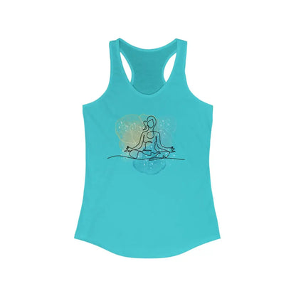 Lotus Pose Women’s Ideal Racerback Tank - XS / Solid Tahiti Blue - Tank Top