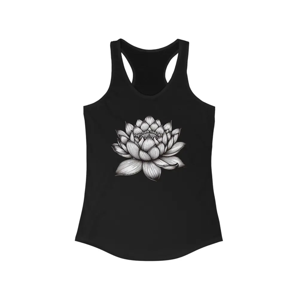 Lotus...Women’s Ideal Racerback Tank - Solid Black / XS - Tank Top