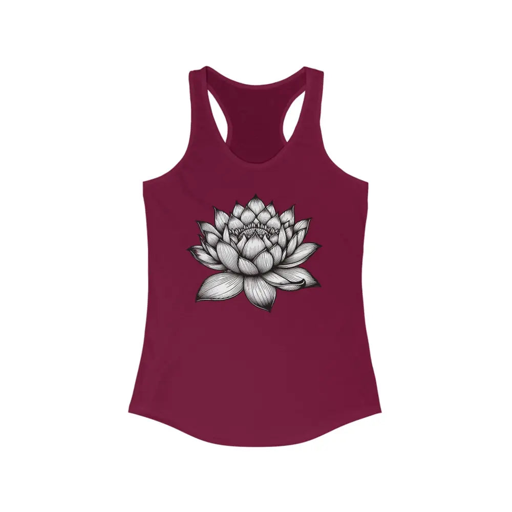 Lotus...Women’s Ideal Racerback Tank - Solid Cardinal Red / XS - Tank Top