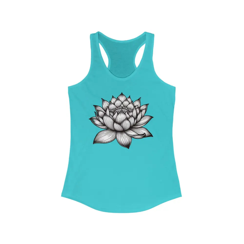 Lotus...Women’s Ideal Racerback Tank - Solid Tahiti Blue / XS - Tank Top