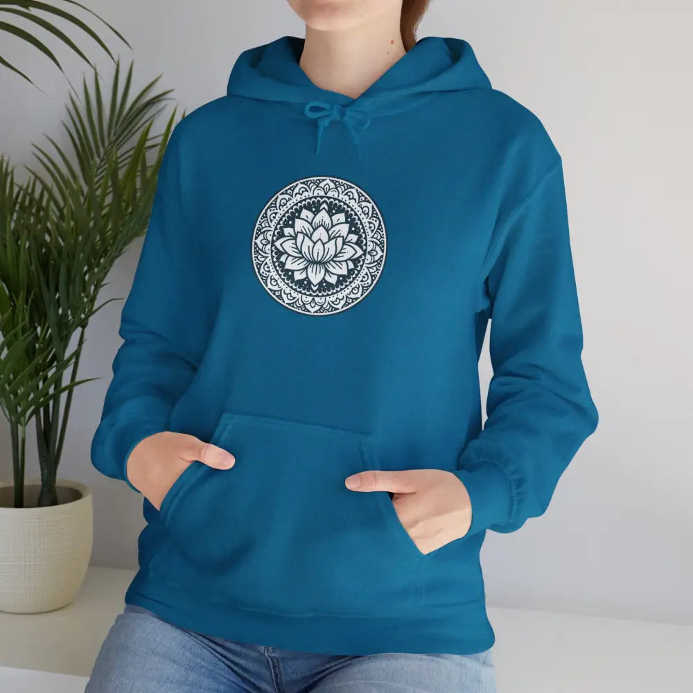 Mandala Heavy Blend™ Hooded Sweatshirt - Antique Sapphire / S - Hoodie