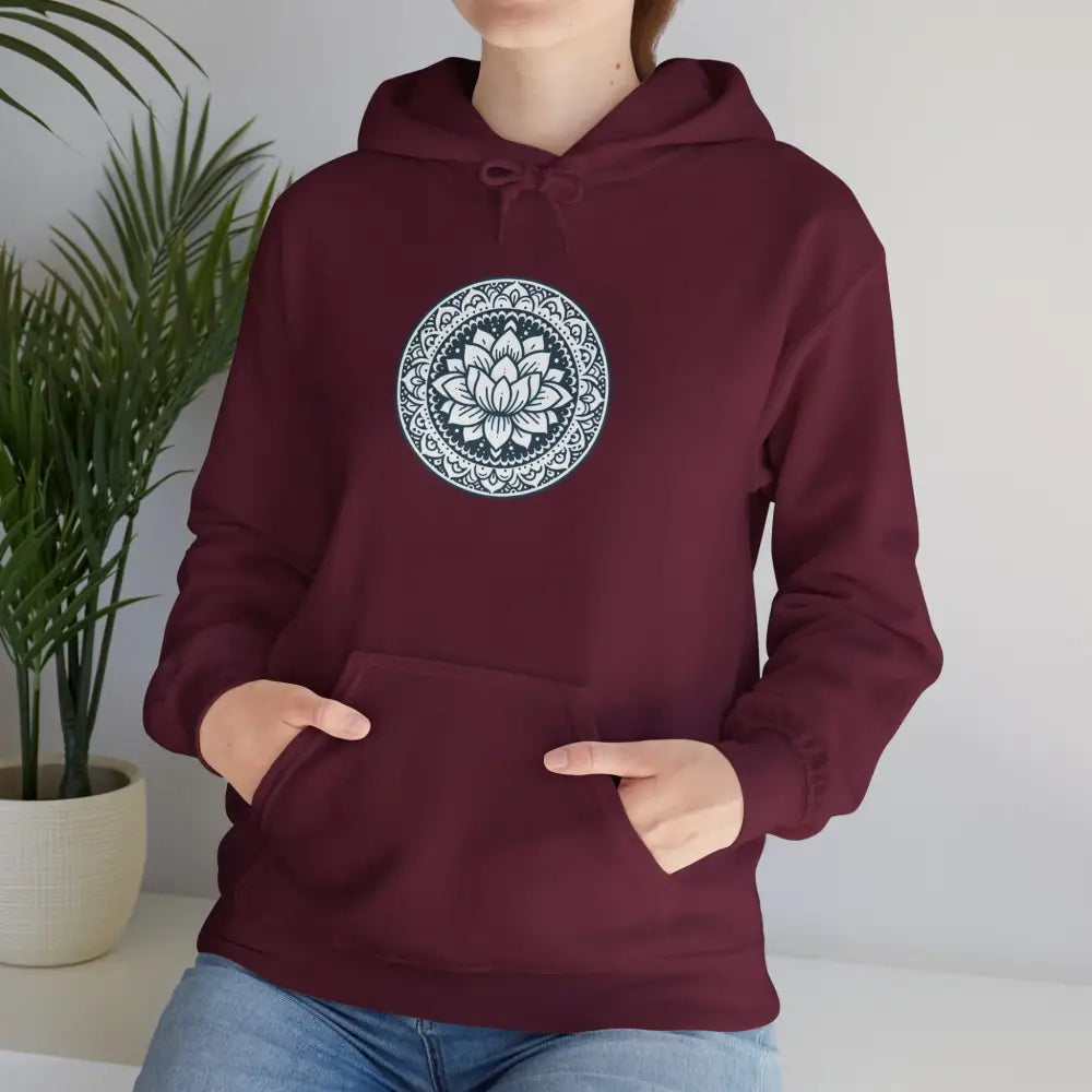 Mandala Heavy Blend™ Hooded Sweatshirt - Maroon / S - Hoodie