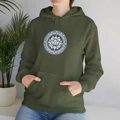 Mandala Heavy Blend™ Hooded Sweatshirt - Military Green / S - Hoodie