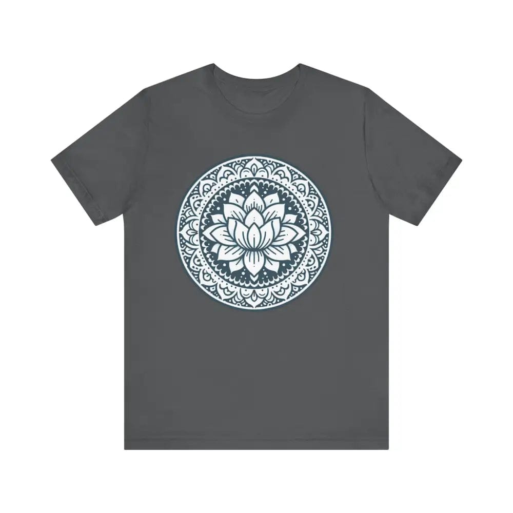 Mandala Lotus Unisex Jersey Short Sleeve Yoga Tee - Asphalt / S - T-Shirt