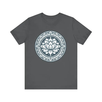 Mandala Lotus Unisex Jersey Short Sleeve Yoga Tee - Asphalt / S - T-Shirt