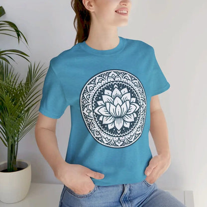 Mandala Lotus Unisex Jersey Short Sleeve Yoga Tee - T-Shirt