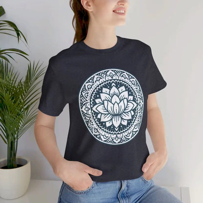 Mandala Lotus Unisex Jersey Short Sleeve Yoga Tee - T-Shirt