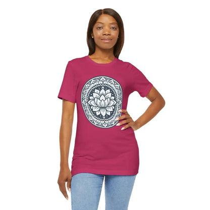 Mandala Lotus Unisex Jersey Short Sleeve Yoga Tee - T-Shirt