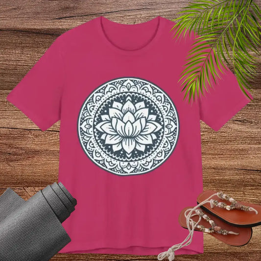 Mandala Lotus Unisex Jersey Short Sleeve Yoga Tee - T-Shirt