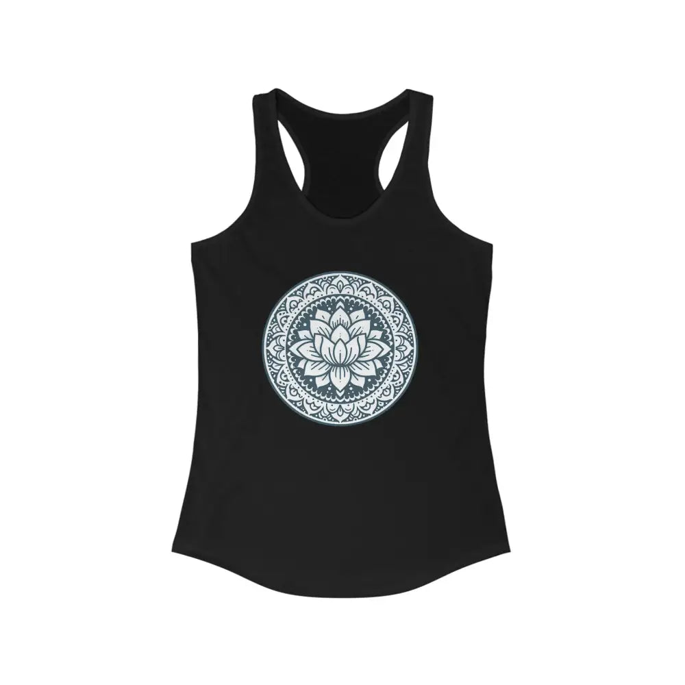 Mandala Lotus...Women’s Ideal Racerback Tank - Solid Black / XS - Tank Top