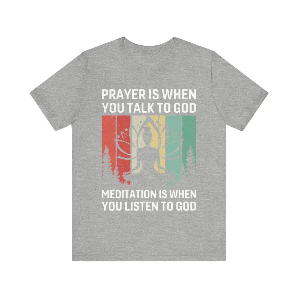 Meditation is when..Unisex Jersey Short Sleeve Yoga Tee - Athletic Heather / S - T-Shirt