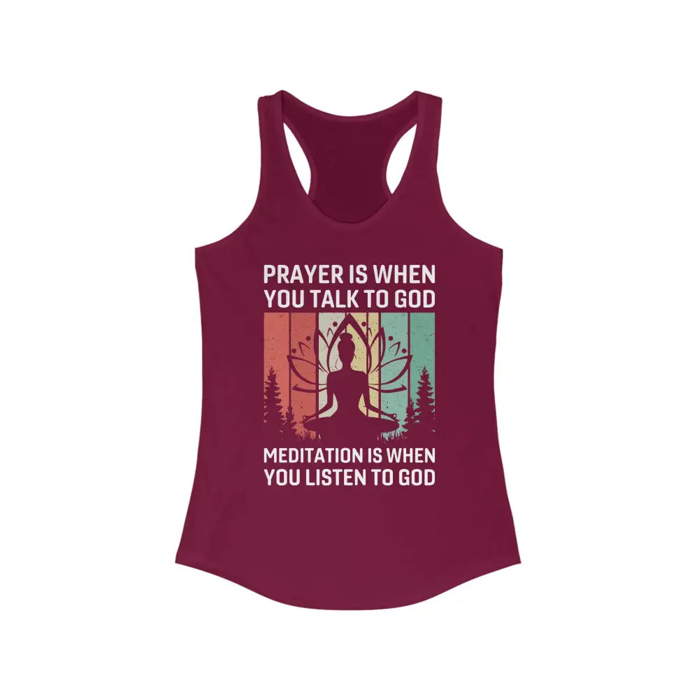 Meditaton is When...Women’s Ideal Racerback Tank - Solid Cardinal Red / XS - Tank Top