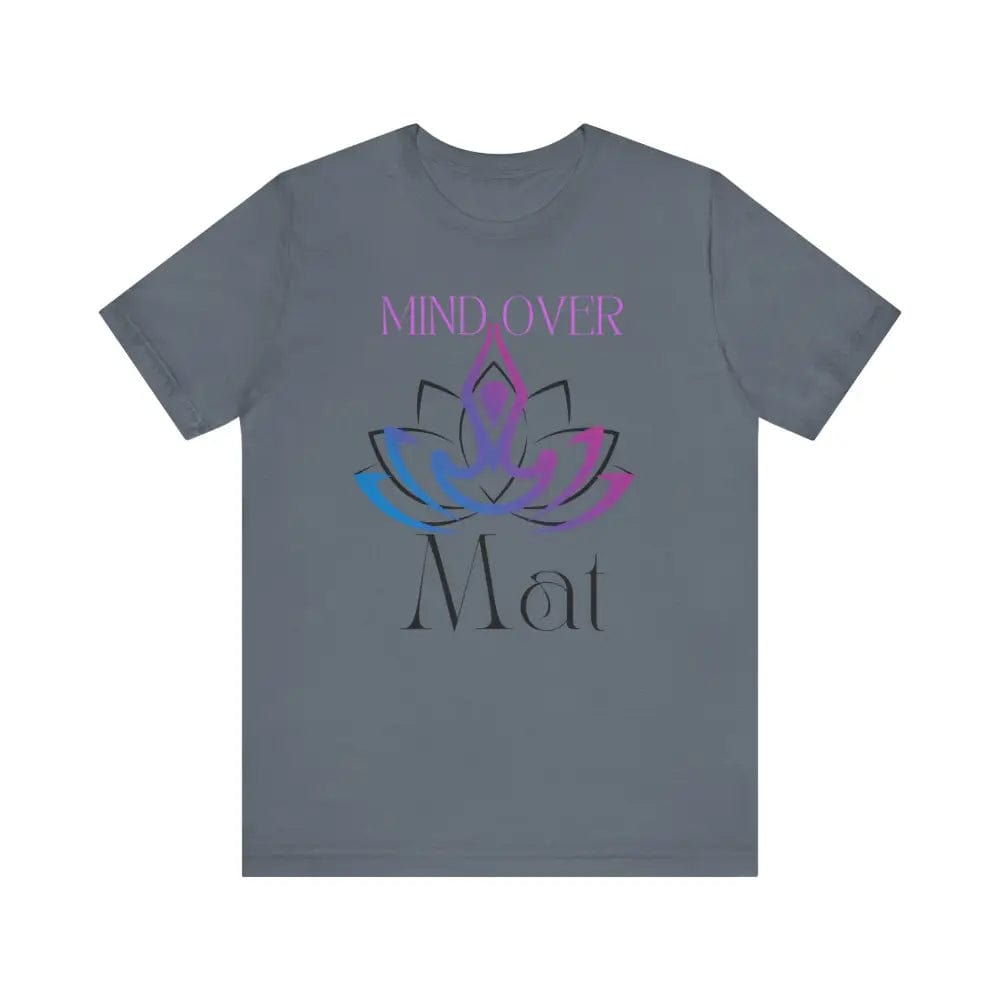 Mind Over Mat Unisex Jersey Short Sleeve Yoga Tee - Steel Blue / S - T-Shirt