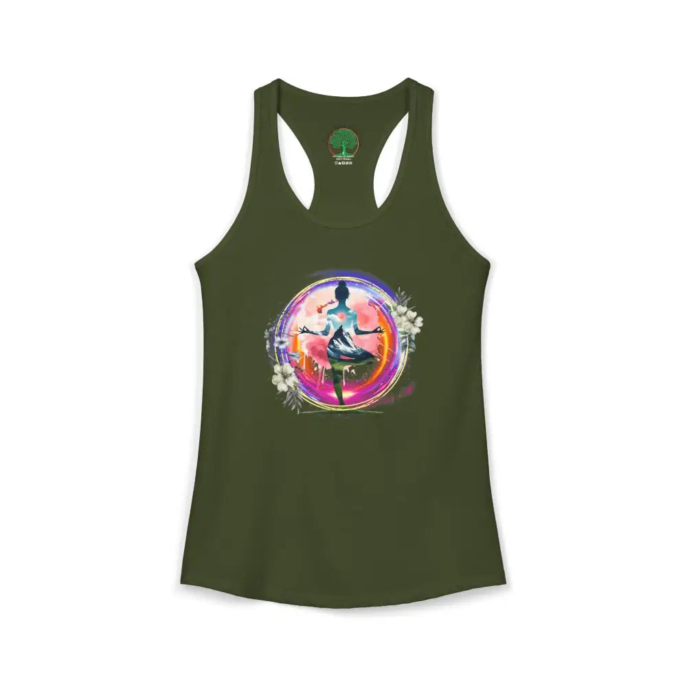 Mountain Within Yoga Racerback Tank - XS / Solid Military Green - Tank Top