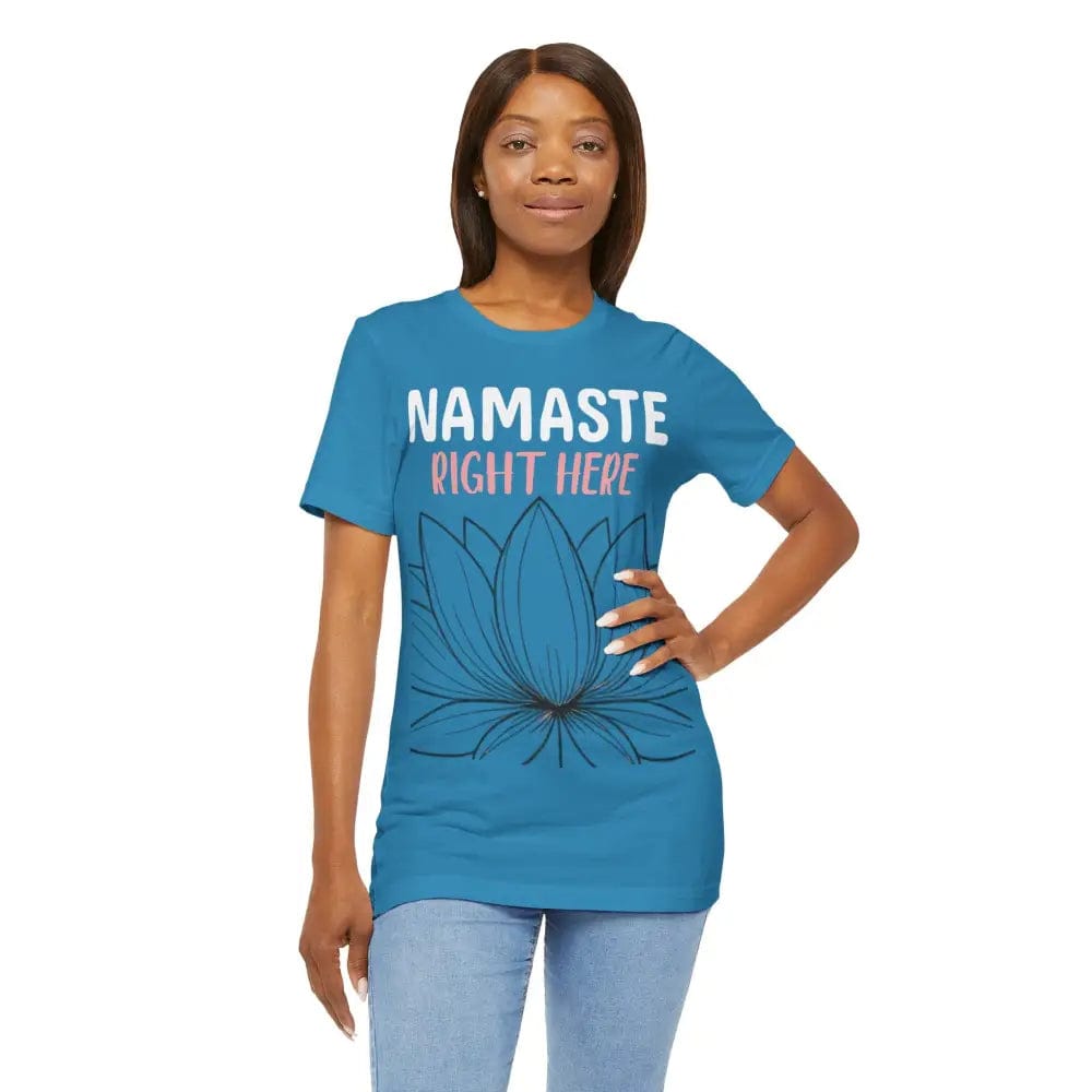 Namastay Right Here Unisex Jersey Short Sleeve Yoga Tee - T-Shirt