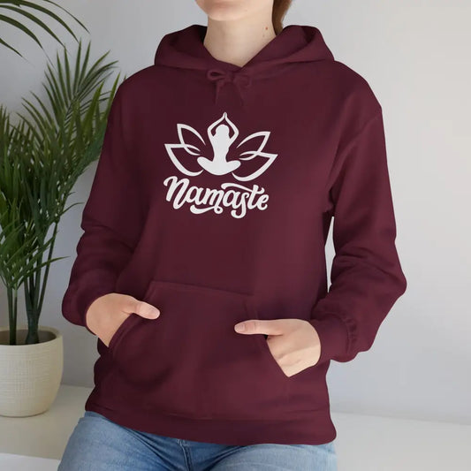 Namaste Heavy Blend™ Hooded Sweatshirt - Maroon / S - Hoodie