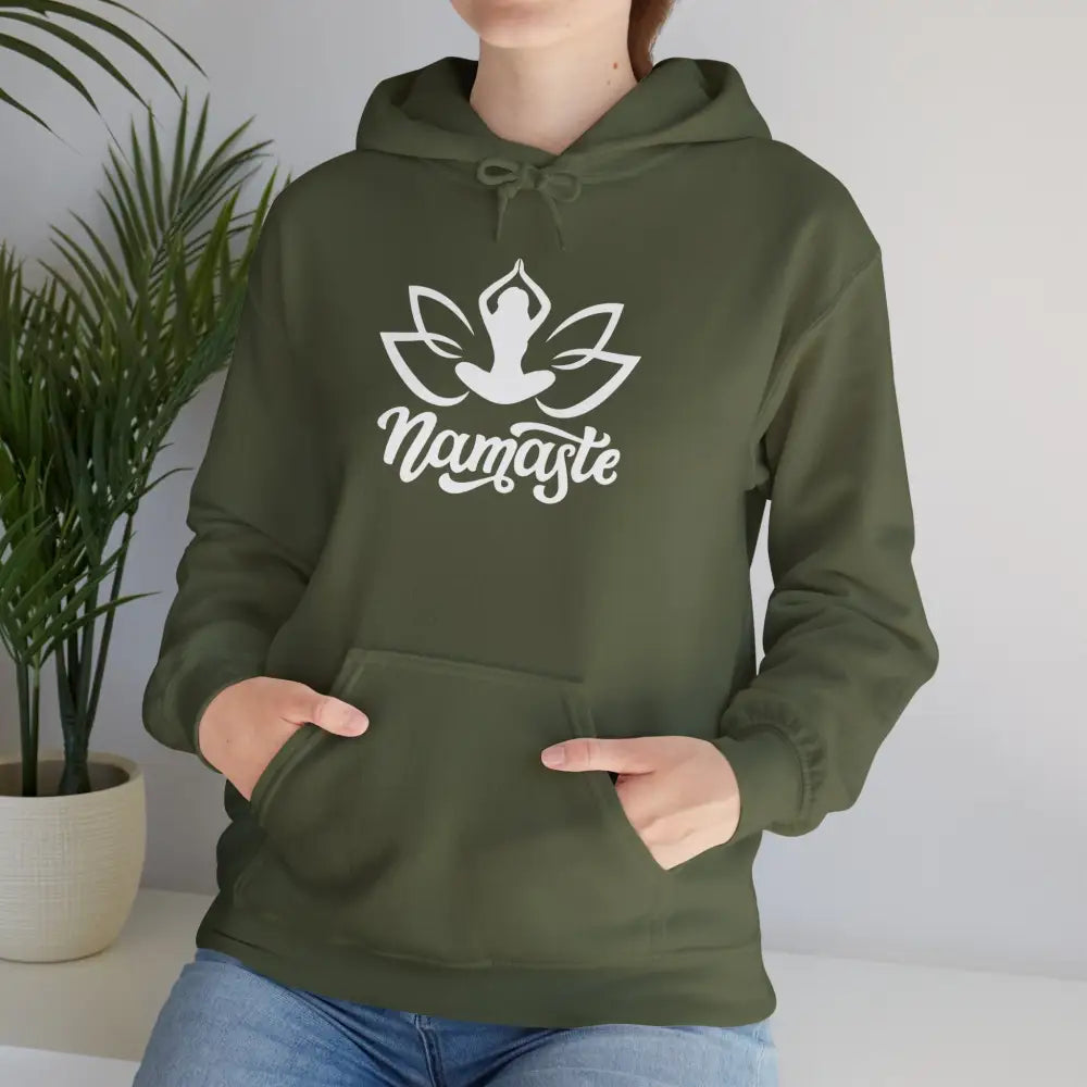 Namaste Heavy Blend™ Hooded Sweatshirt - Military Green / S - Hoodie