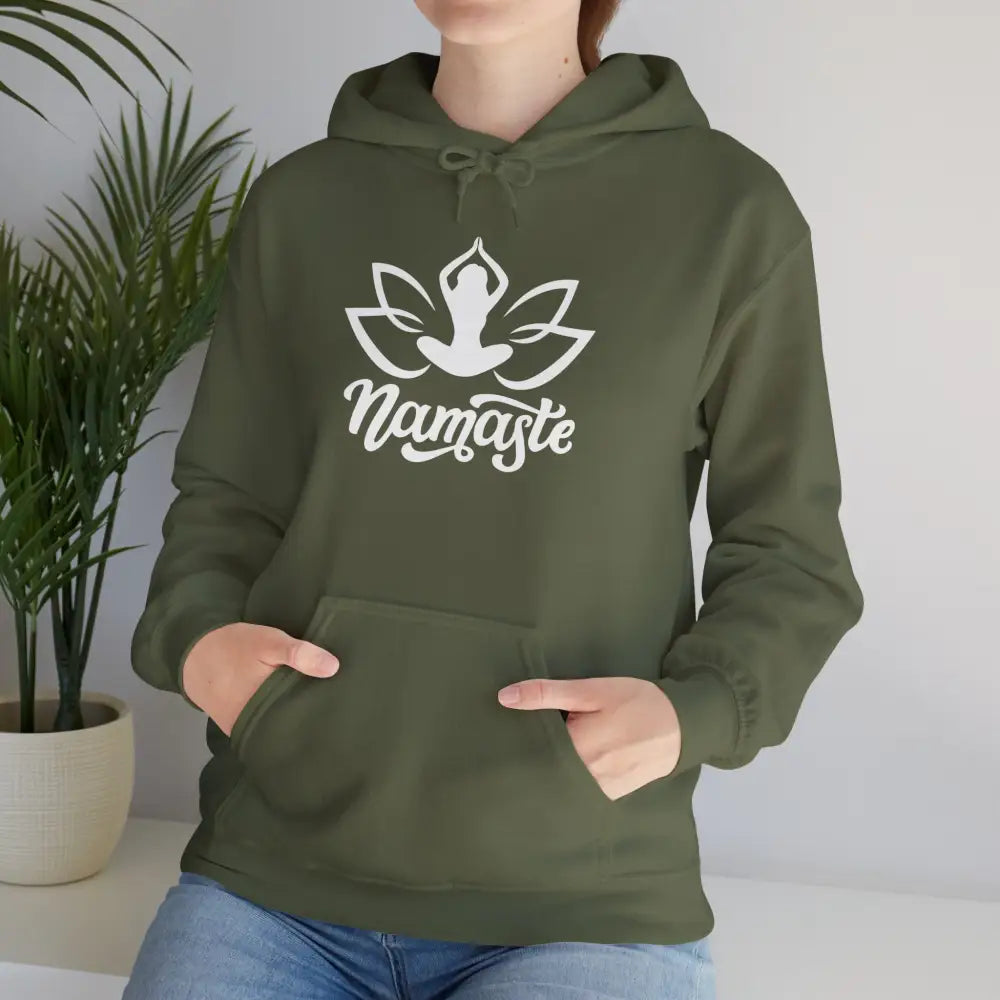 Namaste Lotus Hoodie — Yoga Silhouette Sweatshirt - Hoodie
