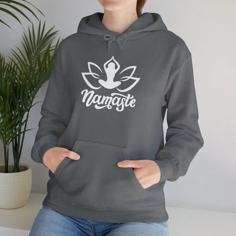 Namaste Lotus Hoodie — Yoga Silhouette Sweatshirt - Hoodie