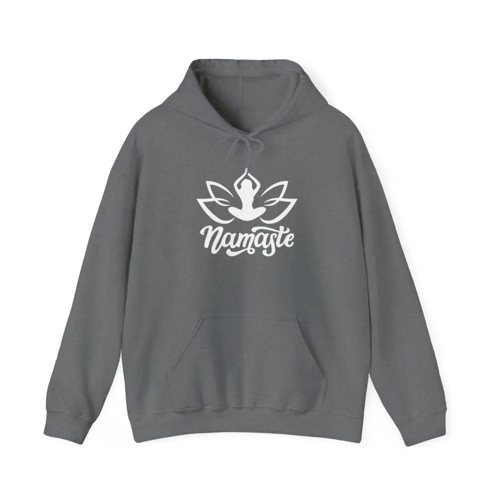 Namaste Lotus Hoodie — Yoga Silhouette Sweatshirt - S / Graphite Heather - Hoodie