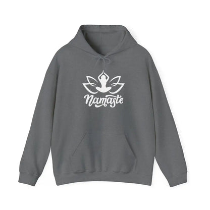 Namaste Lotus Hoodie — Yoga Silhouette Sweatshirt - S / Graphite Heather - Hoodie