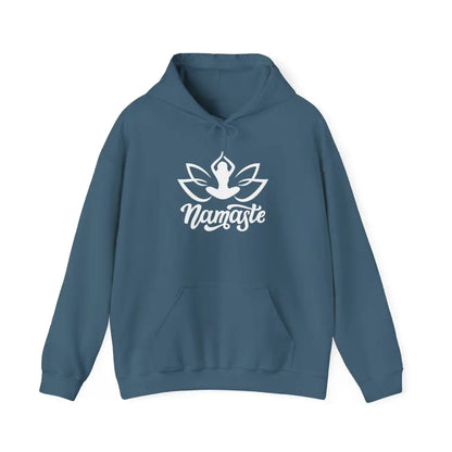 Namaste Lotus Hoodie — Yoga Silhouette Sweatshirt - S / Indigo Blue - Hoodie