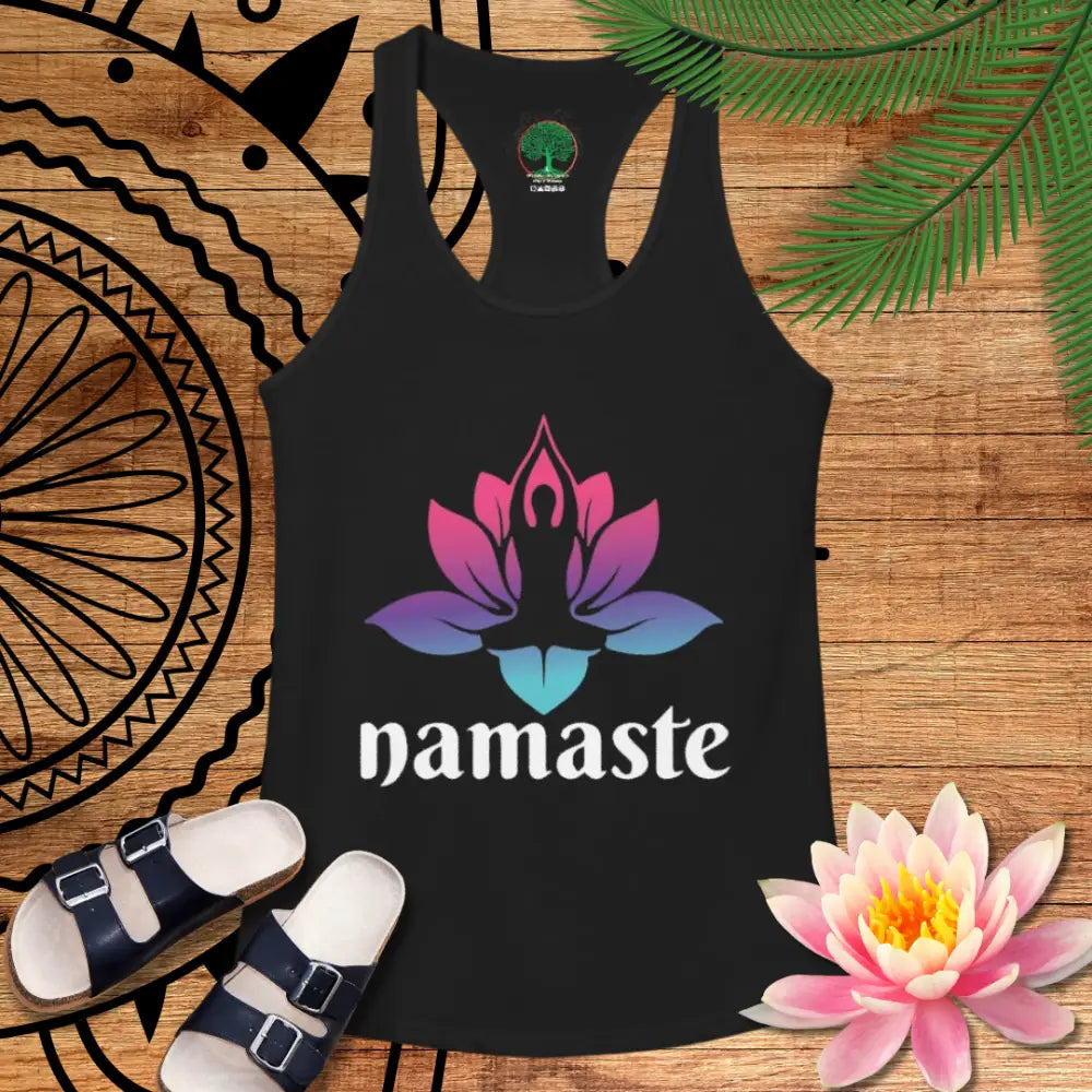 🧘‍♀️Namaste Lotus 🪷 Racerback Tank Women’s Yoga Tank Top - Tank Top