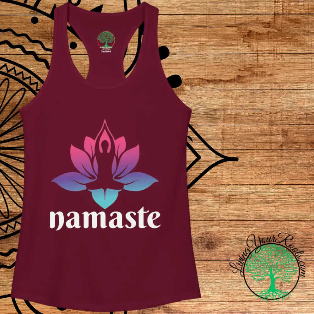 Namaste Lotus Racerback Tank Women’s Yoga Tank Top - Tank Top