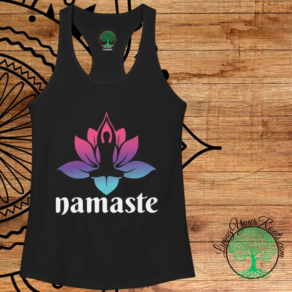 Namaste Lotus Racerback Tank Women’s Yoga Tank Top - Tank Top