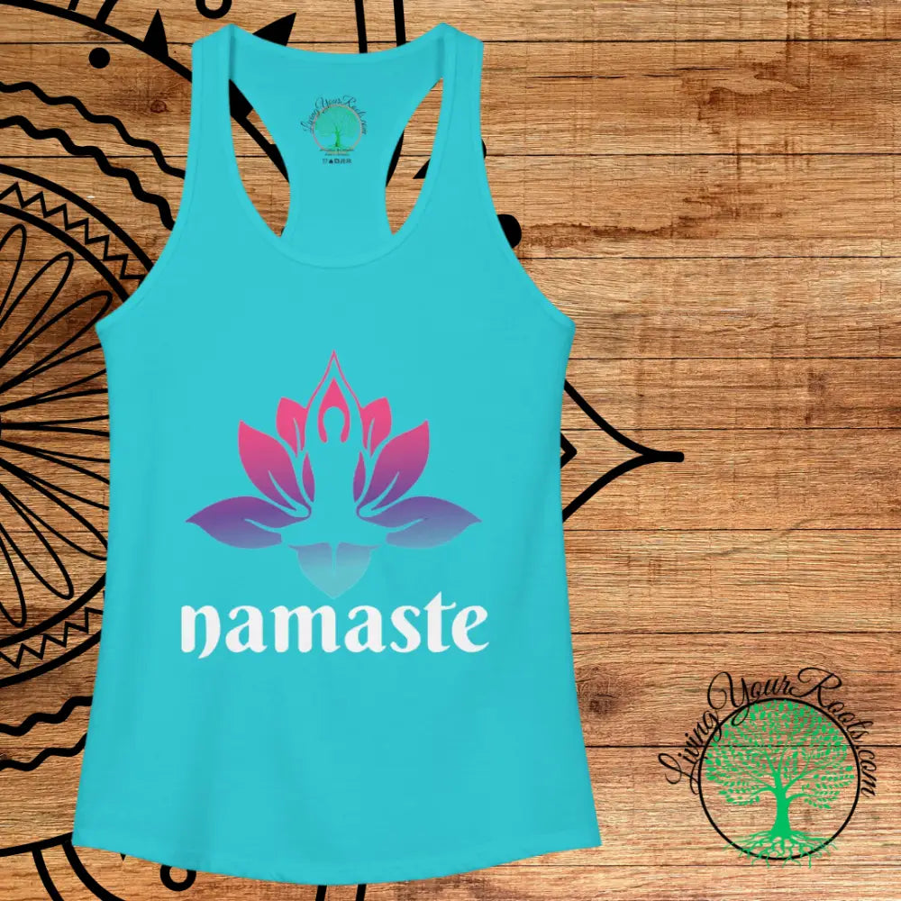 Namaste Lotus Racerback Tank Women’s Yoga Tank Top - Tank Top