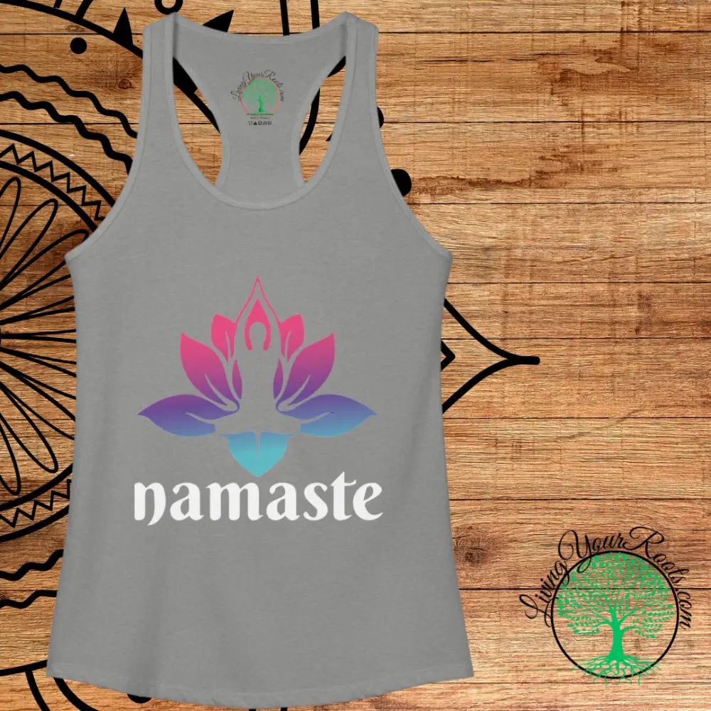 Namaste Lotus Racerback Tank Women’s Yoga Tank Top - Tank Top