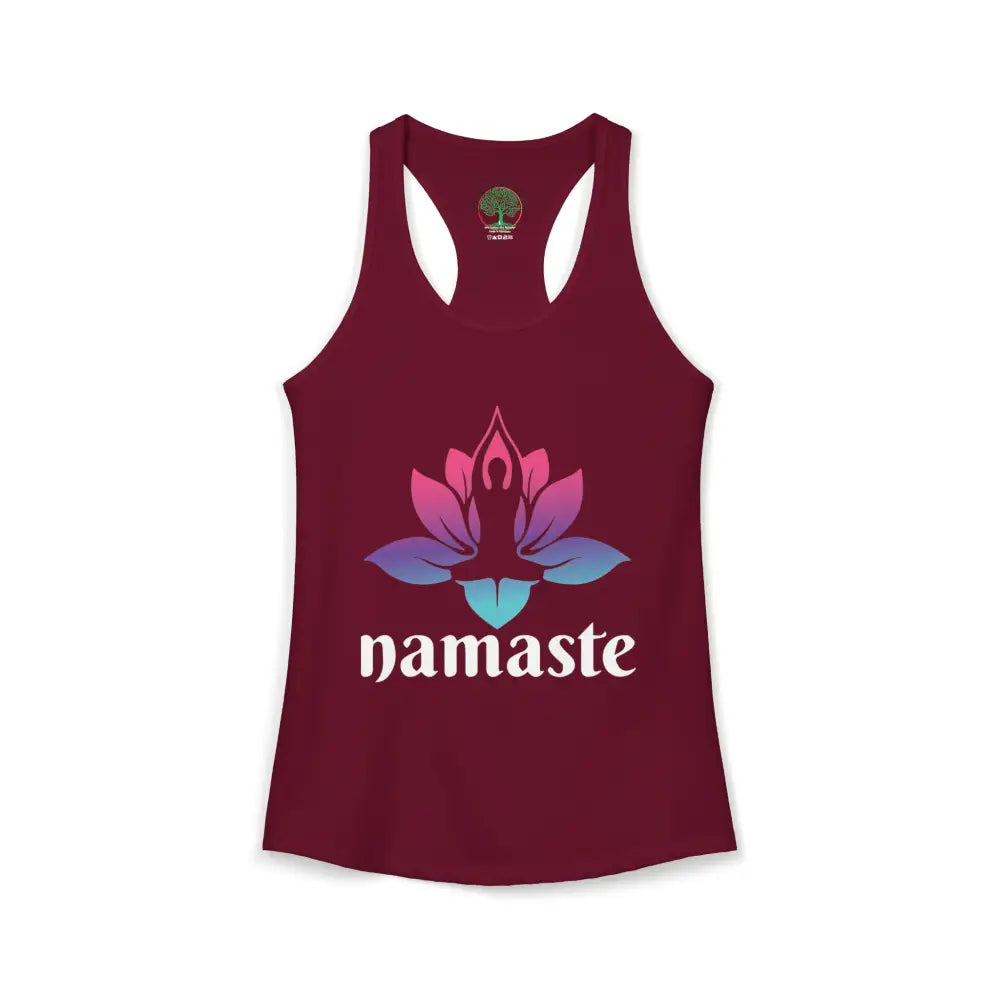 🧘‍♀️Namaste Lotus 🪷 Racerback Tank Women’s Yoga Tank Top - XS / Solid Cardinal Red - Tank Top