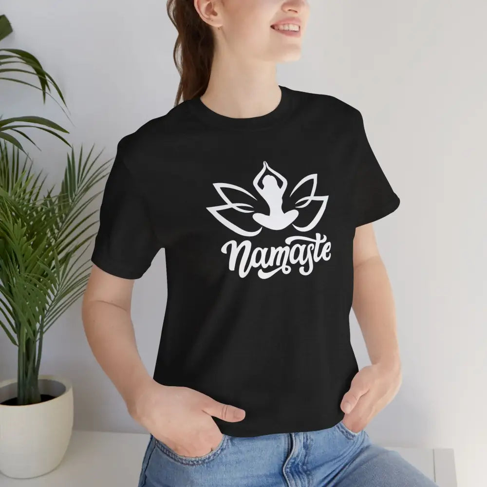 Namaste Lotus T-Shirt — Yoga-Inspired Lotus Tee - Black Heather / S - T-Shirt