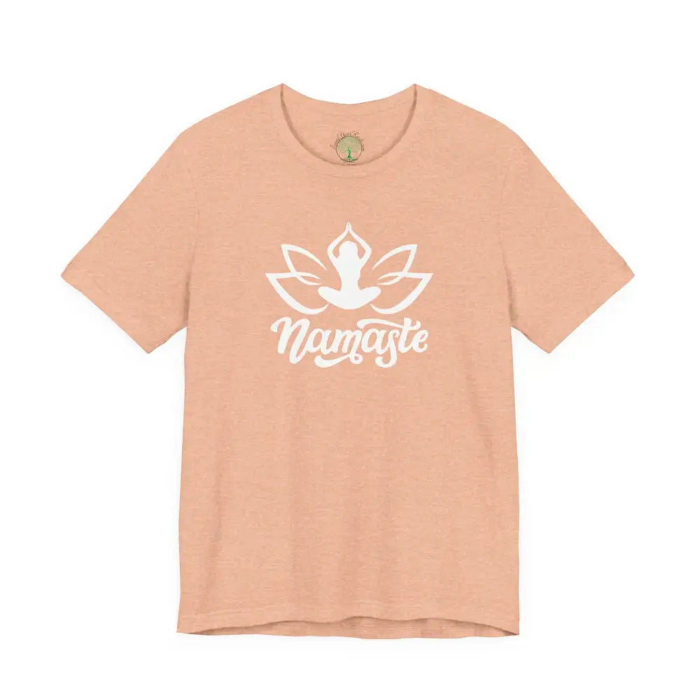 Namaste Lotus T-Shirt — Yoga-Inspired Lotus Tee - Heather Peach / S - T-Shirt