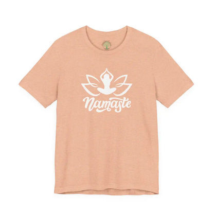 Namaste Lotus T-Shirt — Yoga-Inspired Lotus Tee - Heather Peach / S - T-Shirt