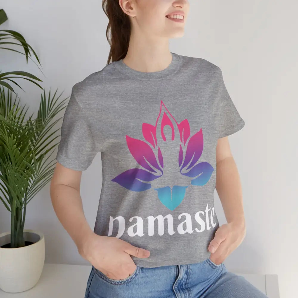Namaste Lotus Tee — Yoga-Inspired Short Sleeve Shirt - T-Shirt
