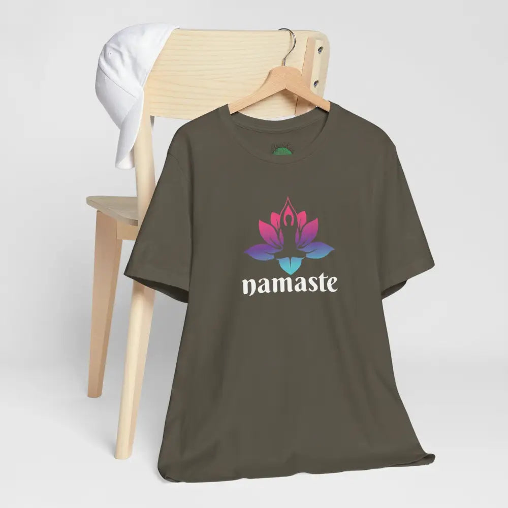 Namaste Lotus Tee, Yoga-Inspired Short Sleeve Shirt - T-Shirt