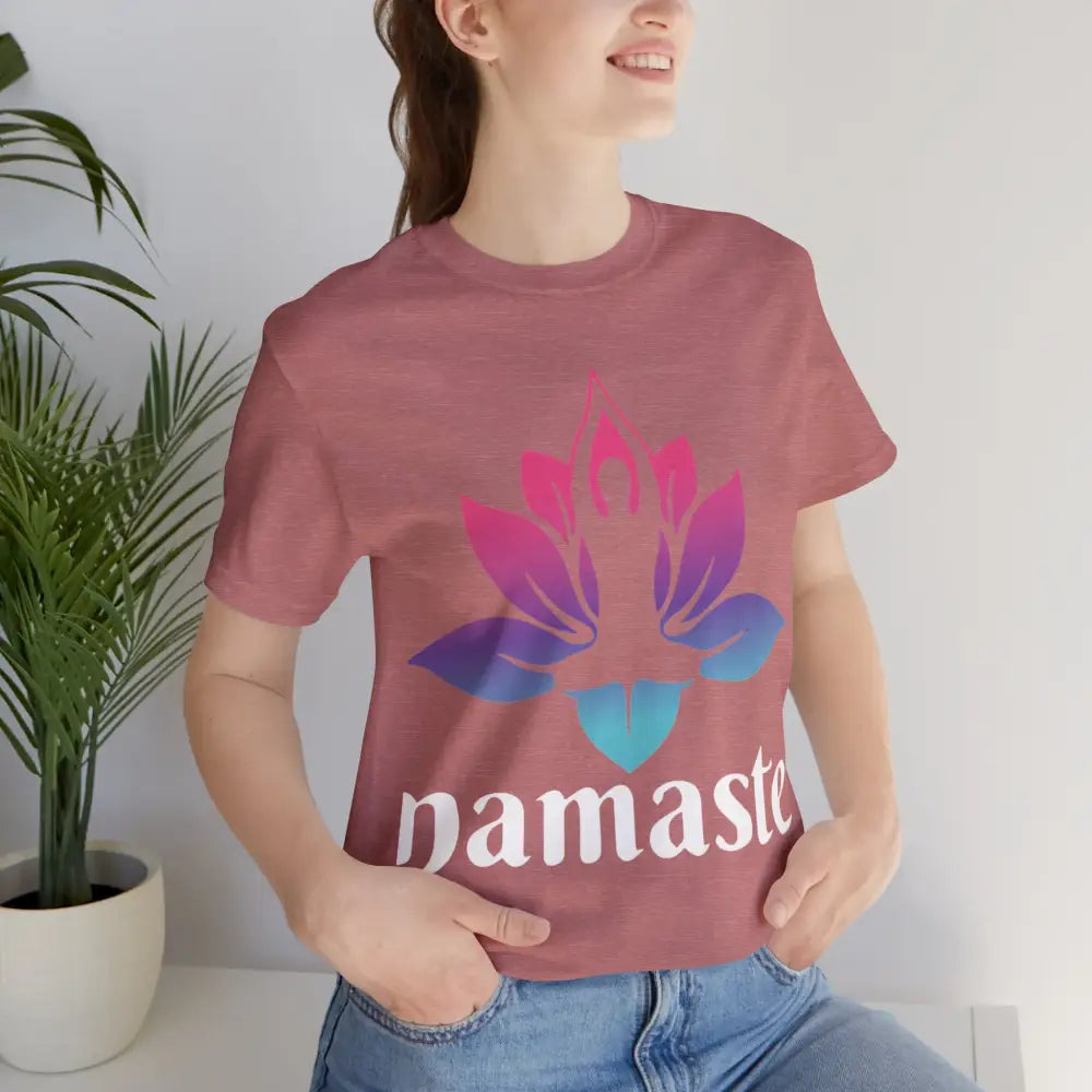 Namaste Lotus Tee — Yoga-Inspired Short Sleeve Shirt - T-Shirt
