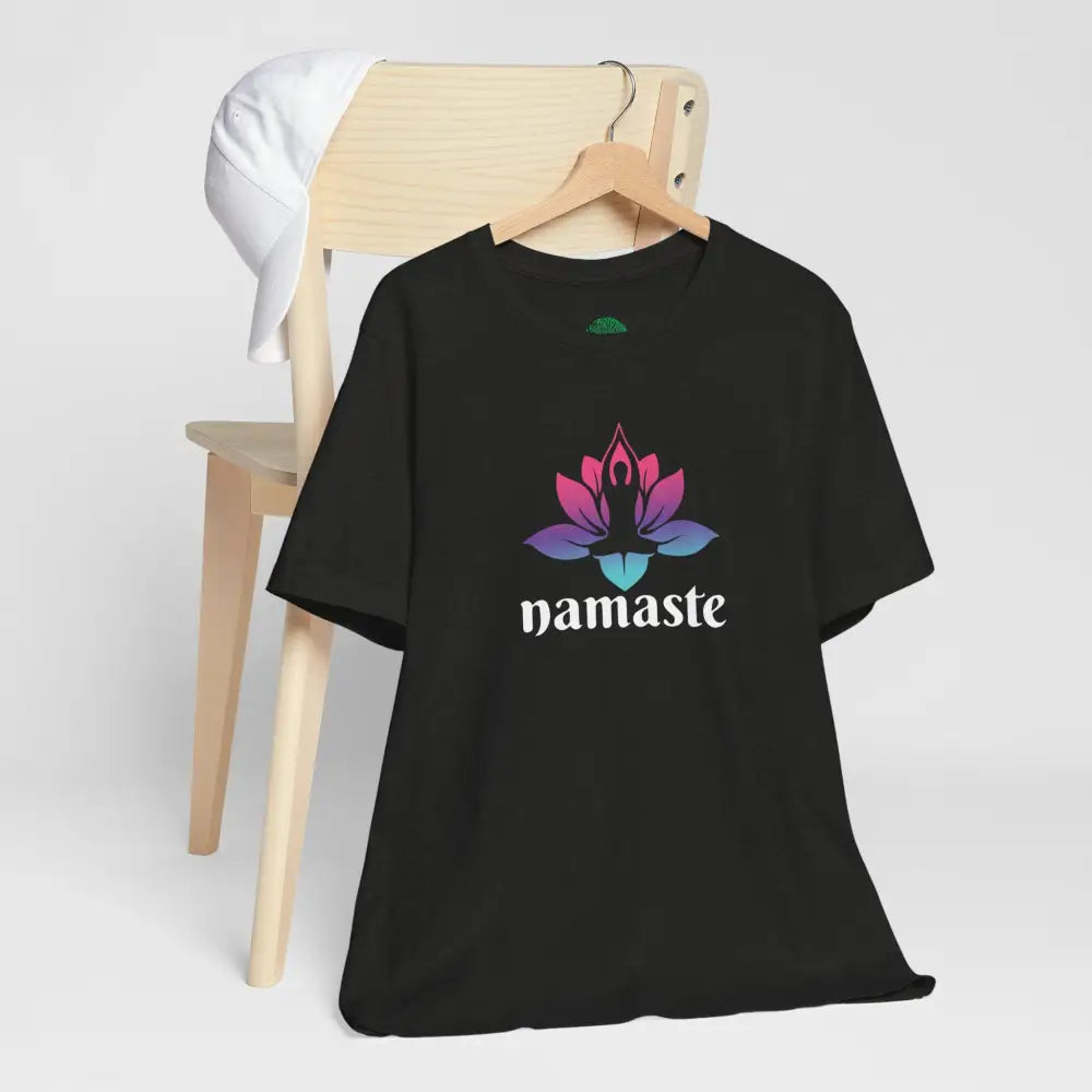 Namaste Lotus Tee, Yoga-Inspired Short Sleeve Shirt - T-Shirt