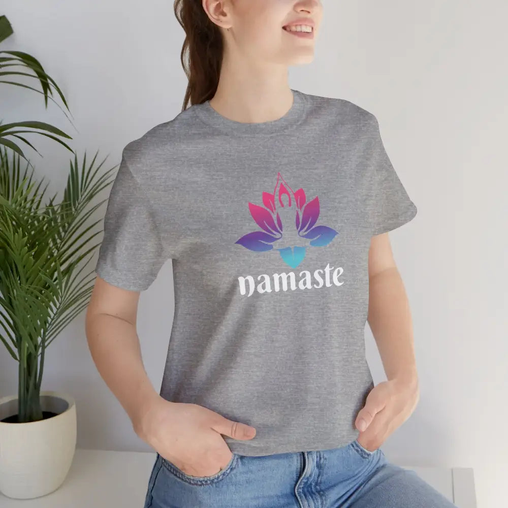 Namaste Lotus Tee, Yoga-Inspired Short Sleeve Shirt - T-Shirt