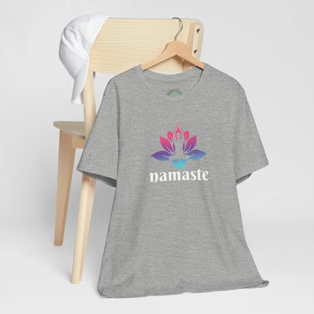 Namaste Lotus Tee, Yoga-Inspired Short Sleeve Shirt - T-Shirt